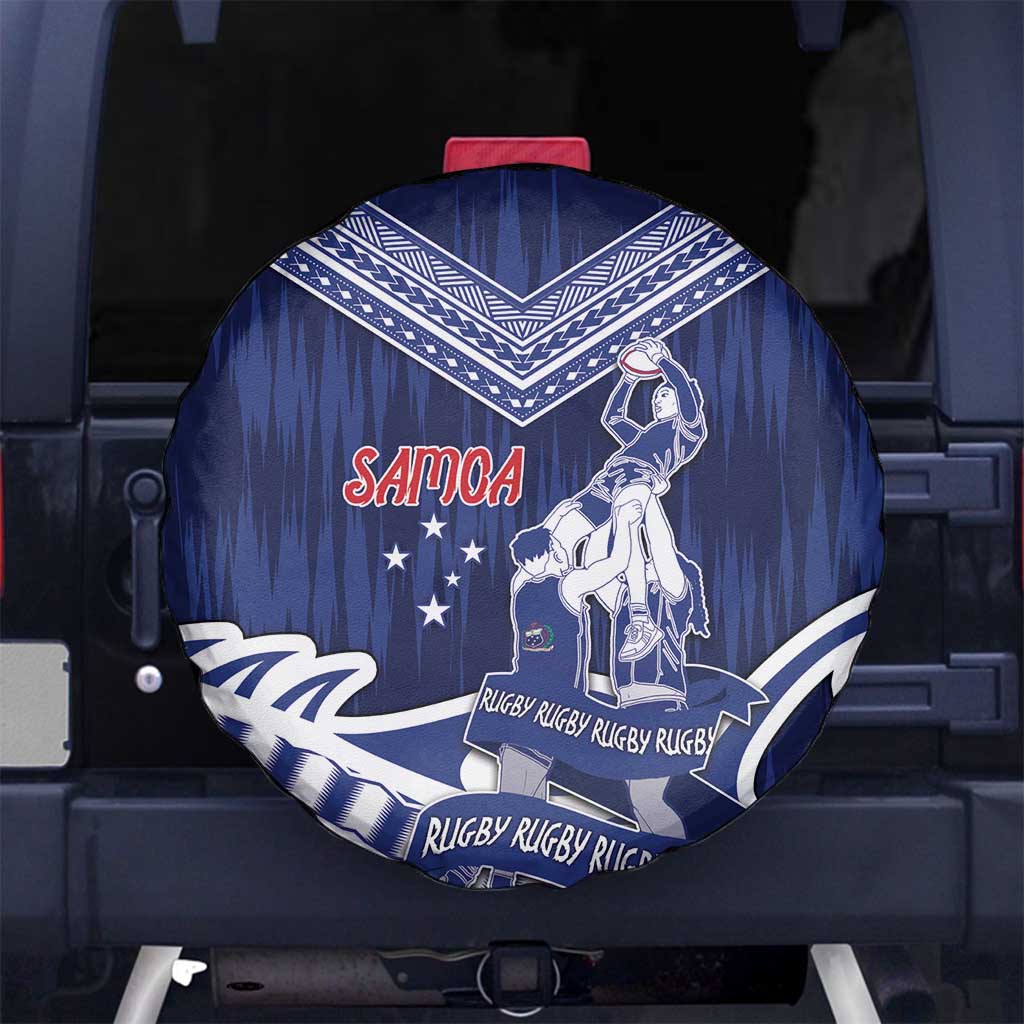 Samoa Rugby Spare Tire Cover Pacific Warrior Glory DT05 No hole Navy - Polynesian Pride