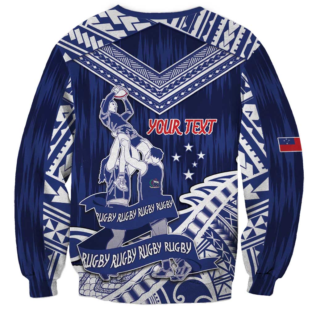 Personalised Samoa Rugby Sweatshirt Pacific Warrior Glory DT05 - Polynesian Pride
