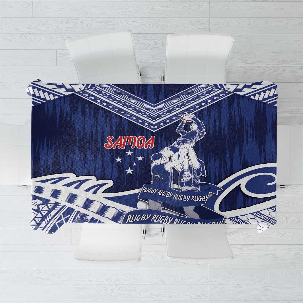 Samoa Rugby Tablecloth Pacific Warrior Glory DT05 Navy - Polynesian Pride