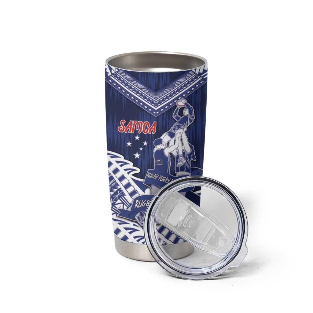 Personalised Samoa Rugby Tumbler Cup Pacific Warrior Glory DT05 - Polynesian Pride