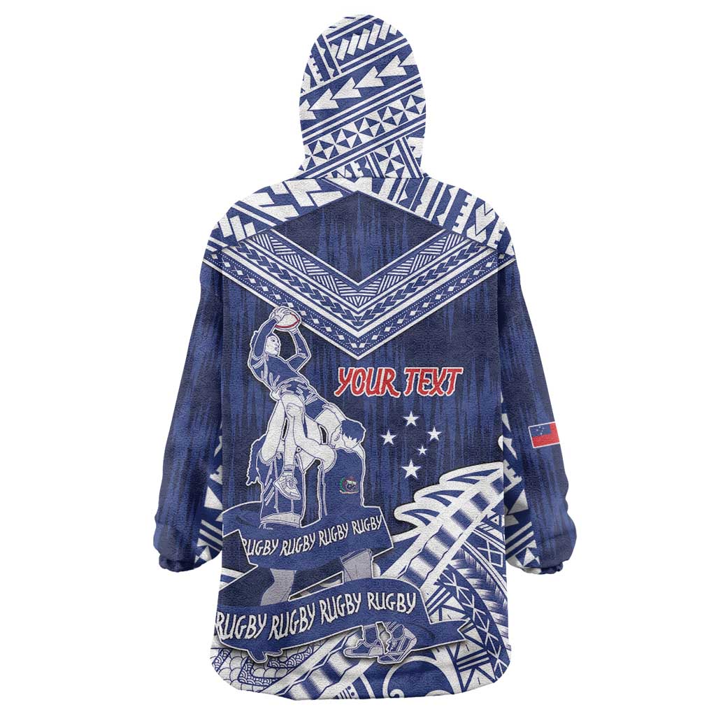 Personalised Samoa Rugby Wearable Blanket Hoodie Pacific Warrior Glory DT05 - Polynesian Pride