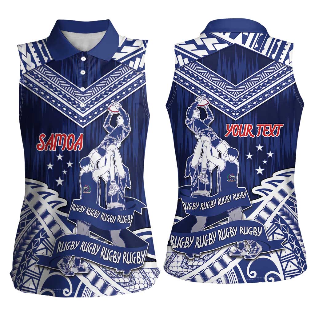 Personalised Samoa Rugby Women Sleeveless Polo Shirt Pacific Warrior Glory DT05 - Polynesian Pride