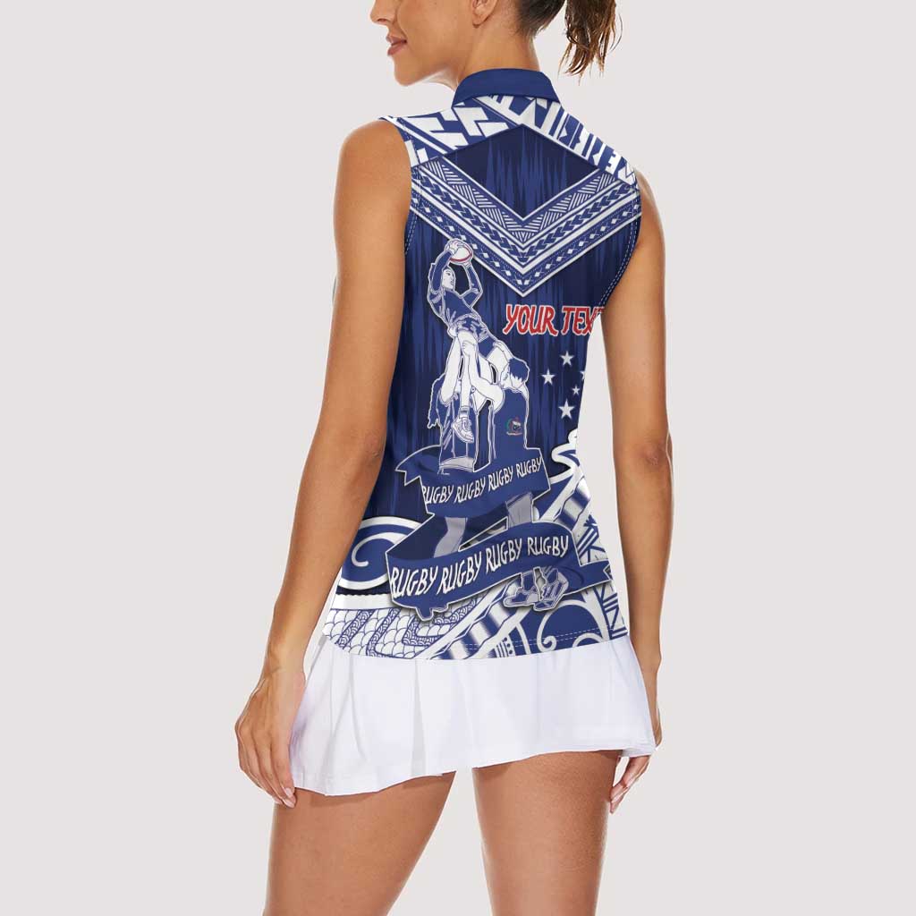 Personalised Samoa Rugby Women Sleeveless Polo Shirt Pacific Warrior Glory DT05 - Polynesian Pride