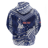 Personalised Samoa Rugby Zip Hoodie Pacific Warrior Glory DT05 - Polynesian Pride