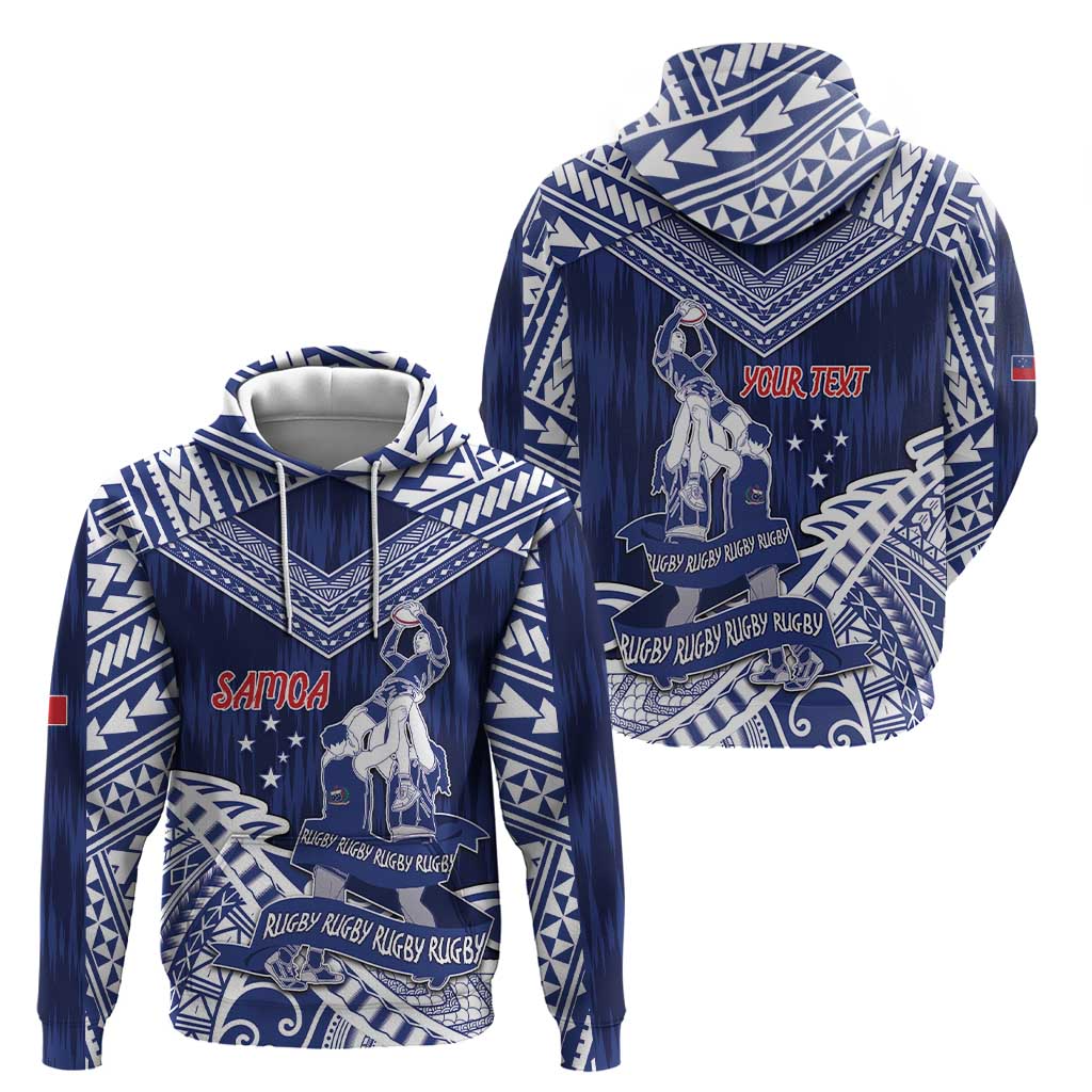 Personalised Samoa Rugby Zip Hoodie Pacific Warrior Glory DT05 - Polynesian Pride