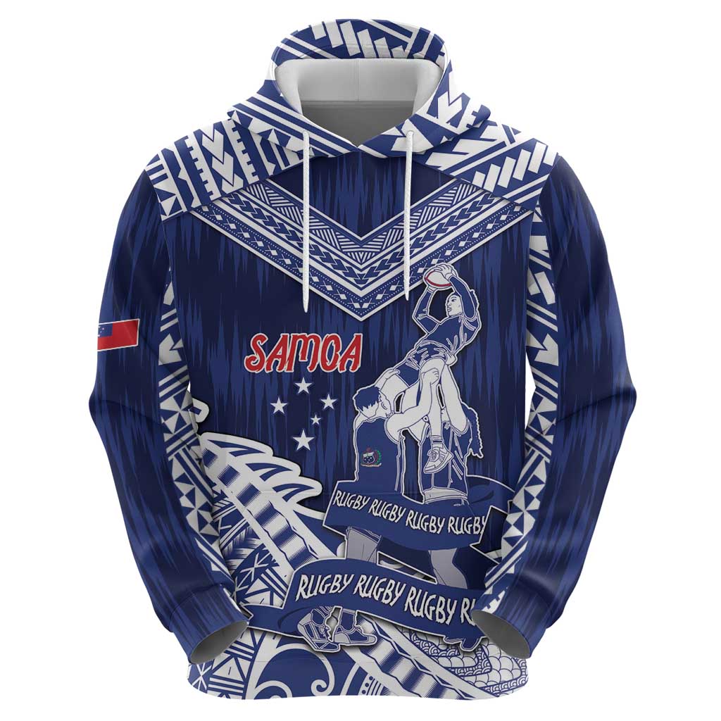 Personalised Samoa Rugby Zip Hoodie Pacific Warrior Glory DT05 - Polynesian Pride