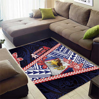 American Samoa Area Rug Bald Eagle With Polynesian Pattern DT05 - Polynesian Pride