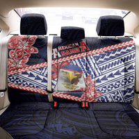 American Samoa Back Car Seat Cover Bald Eagle With Polynesian Pattern - Polynesian Pride