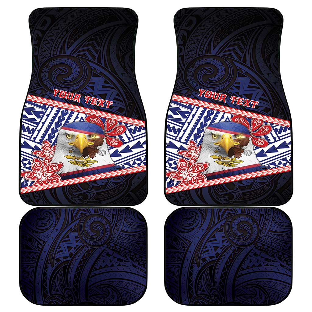 American Samoa Car Mats Bald Eagle With Polynesian Pattern DT05 - Polynesian Pride