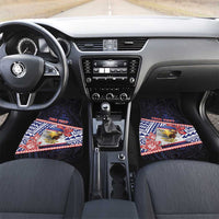 American Samoa Car Mats Bald Eagle With Polynesian Pattern DT05 Set 2pcs - Front Navy - Polynesian Pride