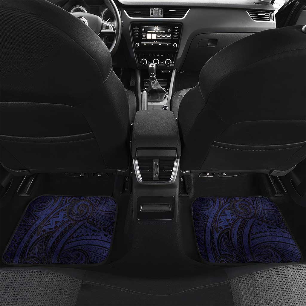 American Samoa Car Mats Bald Eagle With Polynesian Pattern DT05 Set 2pcs - Back Navy - Polynesian Pride