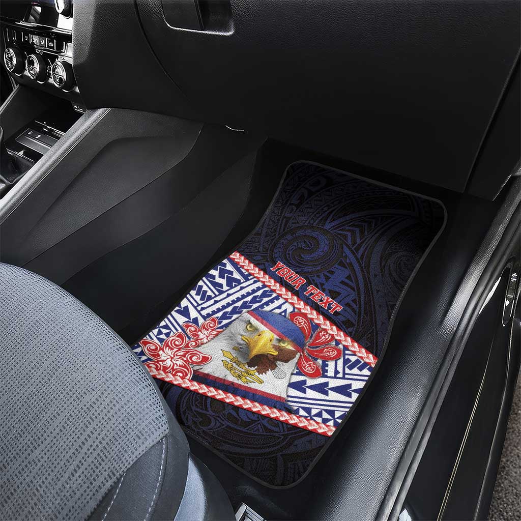 American Samoa Car Mats Bald Eagle With Polynesian Pattern DT05 - Polynesian Pride