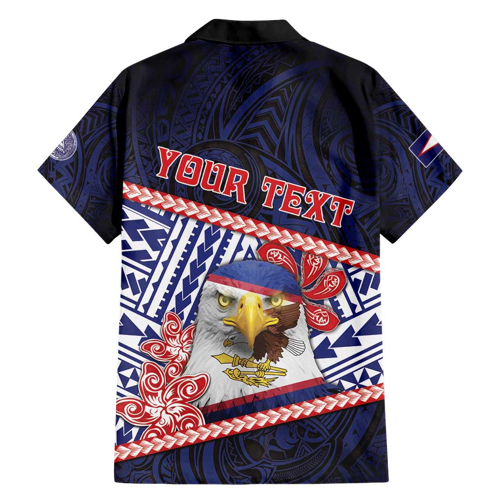 Personalized American Samoa Family Matching Short Sleeve Bodycon Dress and Hawaiian Shirt Bald Eagle With Polynesian Pattern - Polynesian Pride