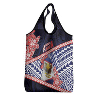 American Samoa Grocery Bag Bald Eagle With Polynesian Pattern DT05 - Polynesian Pride