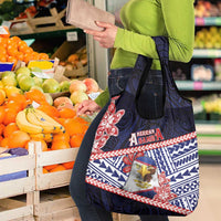 American Samoa Grocery Bag Bald Eagle With Polynesian Pattern DT05 - Polynesian Pride
