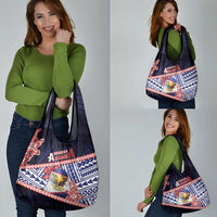 American Samoa Grocery Bag Bald Eagle With Polynesian Pattern DT05 - Polynesian Pride