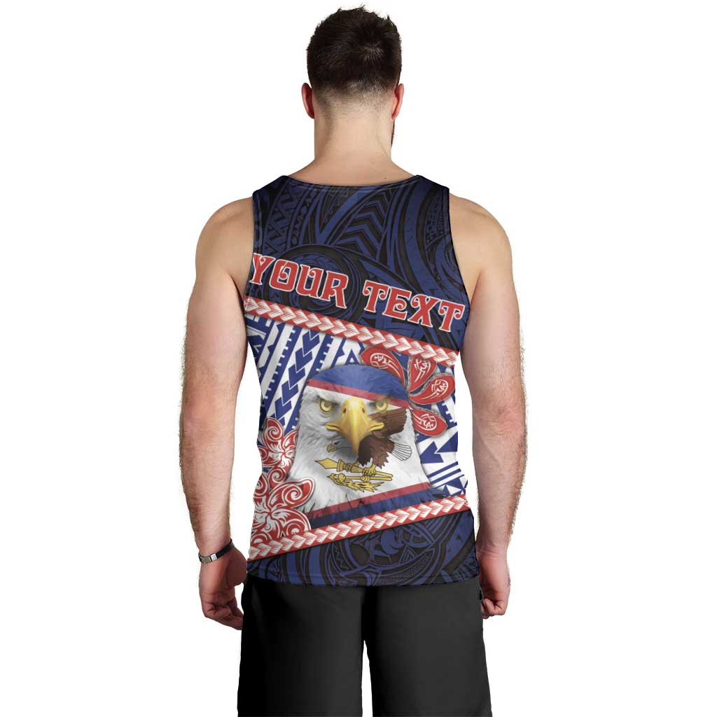Personalized American Samoa Men Tank Top Bald Eagle With Polynesian Pattern DT05 - Polynesian Pride