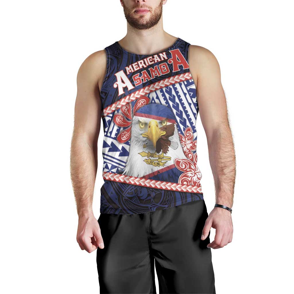 Personalized American Samoa Men Tank Top Bald Eagle With Polynesian Pattern DT05 - Polynesian Pride