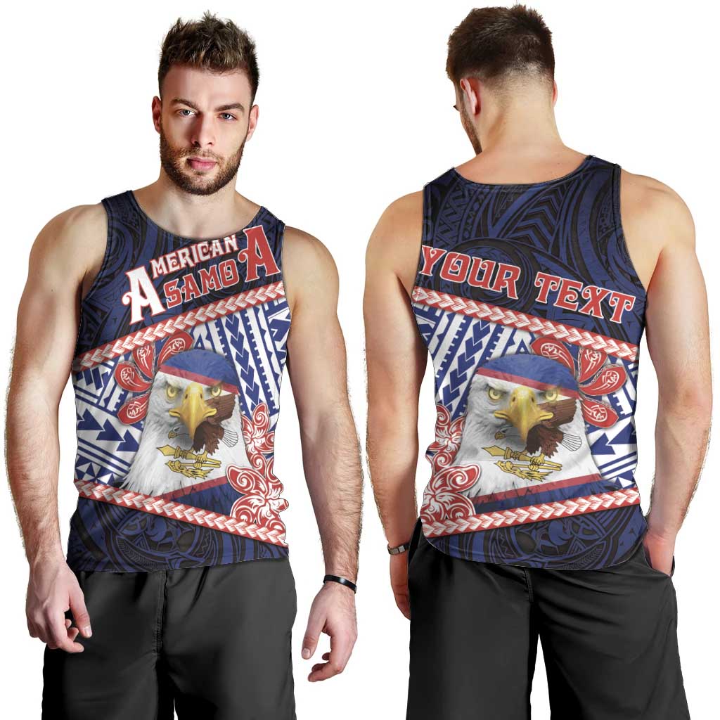 Personalized American Samoa Men Tank Top Bald Eagle With Polynesian Pattern DT05 - Polynesian Pride