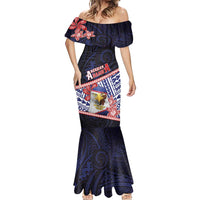 Personalized American Samoa Mermaid Dress Bald Eagle With Polynesian Pattern - Polynesian Pride