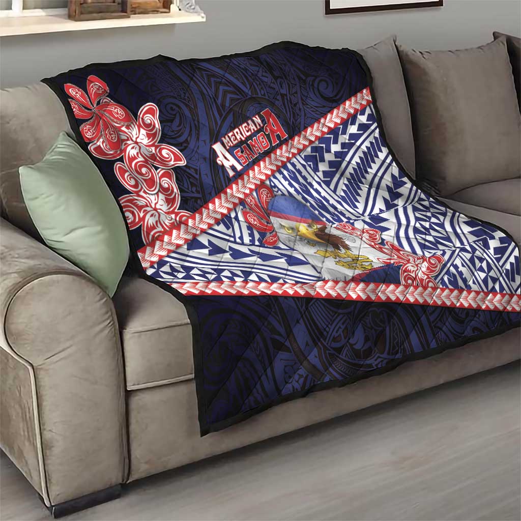 American Samoa Quilt Bald Eagle With Polynesian Pattern - Polynesian Pride