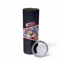 Personalized American Samoa Skinny Tumbler Bald Eagle With Polynesian Pattern DT05 - Polynesian Pride