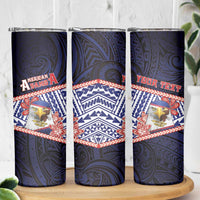Personalized American Samoa Skinny Tumbler Bald Eagle With Polynesian Pattern DT05 - Polynesian Pride
