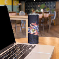 Personalized American Samoa Skinny Tumbler Bald Eagle With Polynesian Pattern DT05 - Polynesian Pride