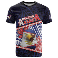 Personalized American Samoa T Shirt Bald Eagle With Polynesian Pattern - Polynesian Pride