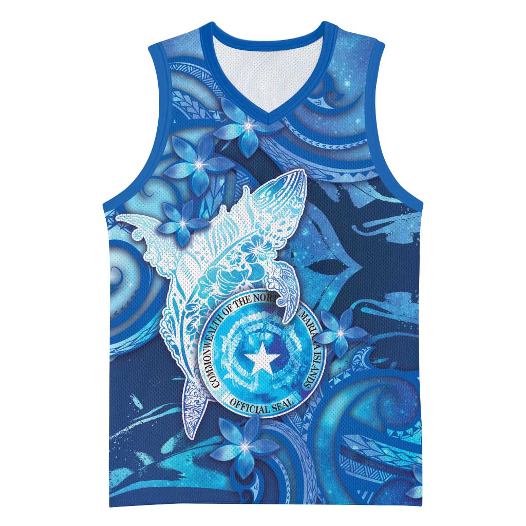 Personalised Northern Mariana Islands Basketball Jersey Galaxy Polynesian Shark Tattoo DT05 Unisex Blue - Polynesian Pride
