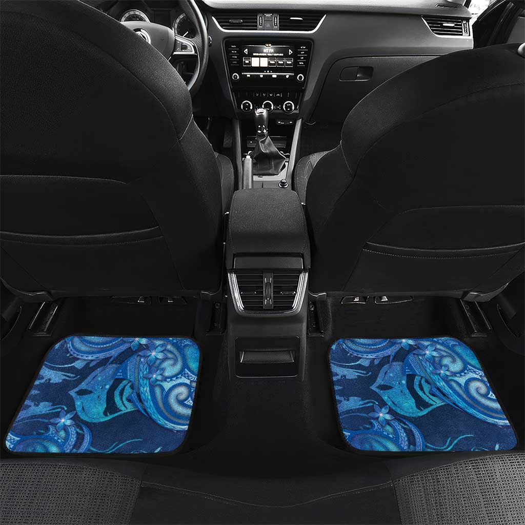 Northern Mariana Islands Car Mats Galaxy Polynesian Shark Tattoo DT05 Set 2pcs - Back Blue - Polynesian Pride