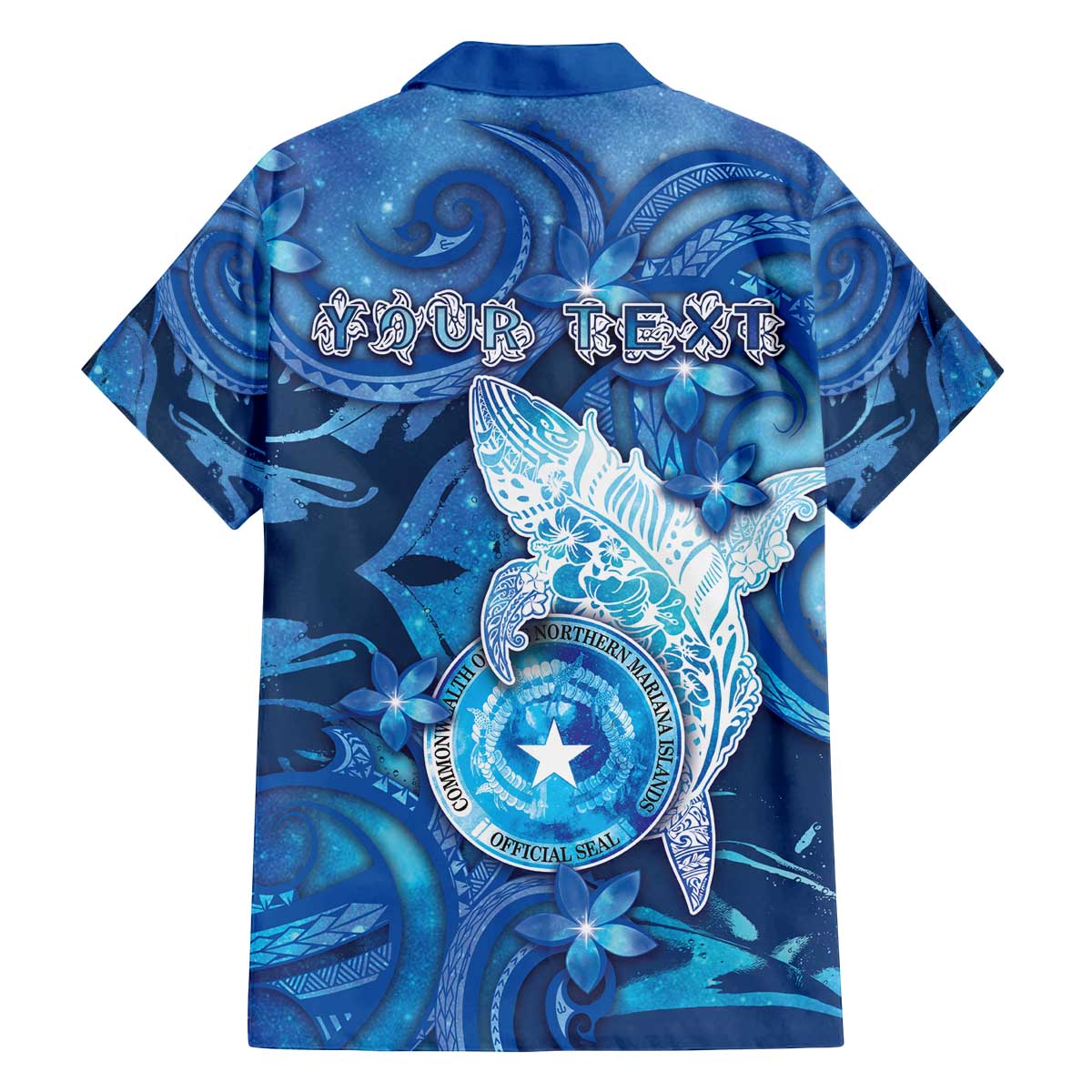 Personalised Northern Mariana Islands Family Matching Off The Shoulder Long Sleeve Dress and Hawaiian Shirt Galaxy Polynesian Shark Tattoo - Polynesian Pride