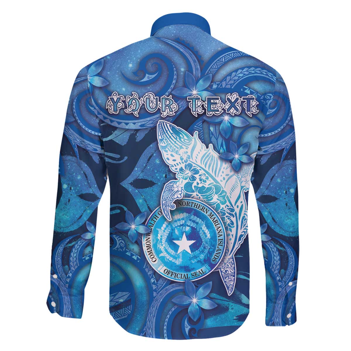 Personalised Northern Mariana Islands Family Matching Off The Shoulder Long Sleeve Dress and Hawaiian Shirt Galaxy Polynesian Shark Tattoo - Polynesian Pride