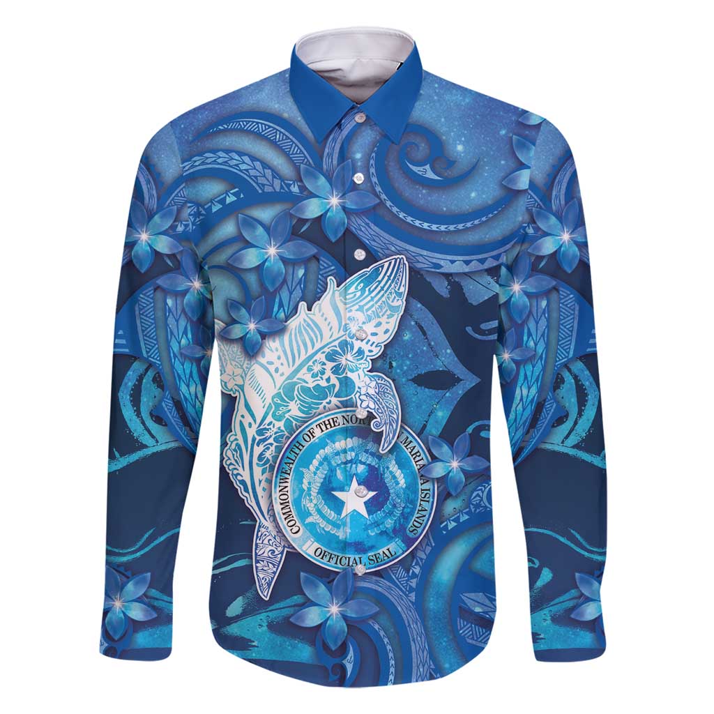 Personalised Northern Mariana Islands Family Matching Off Shoulder Maxi Dress and Hawaiian Shirt Galaxy Polynesian Shark Tattoo - Polynesian Pride