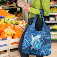 Northern Mariana Islands Grocery Bag Galaxy Polynesian Shark Tattoo DT05 - Polynesian Pride