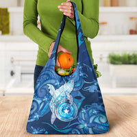 Northern Mariana Islands Grocery Bag Galaxy Polynesian Shark Tattoo DT05 - Polynesian Pride
