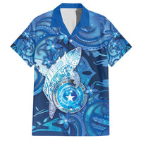 Personalised Northern Mariana Islands Hawaiian Shirt Galaxy Polynesian Shark Tattoo - Polynesian Pride