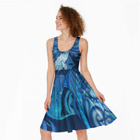 Personalised Northern Mariana Islands Midi Dress Galaxy Polynesian Shark Tattoo DT05 - Polynesian Pride