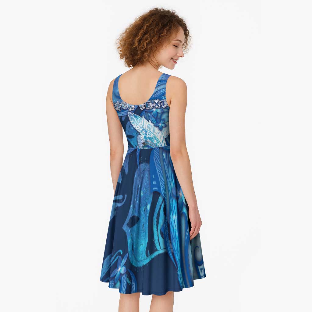 Personalised Northern Mariana Islands Midi Dress Galaxy Polynesian Shark Tattoo DT05 - Polynesian Pride