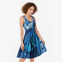 Personalised Northern Mariana Islands Midi Dress Galaxy Polynesian Shark Tattoo DT05 - Polynesian Pride