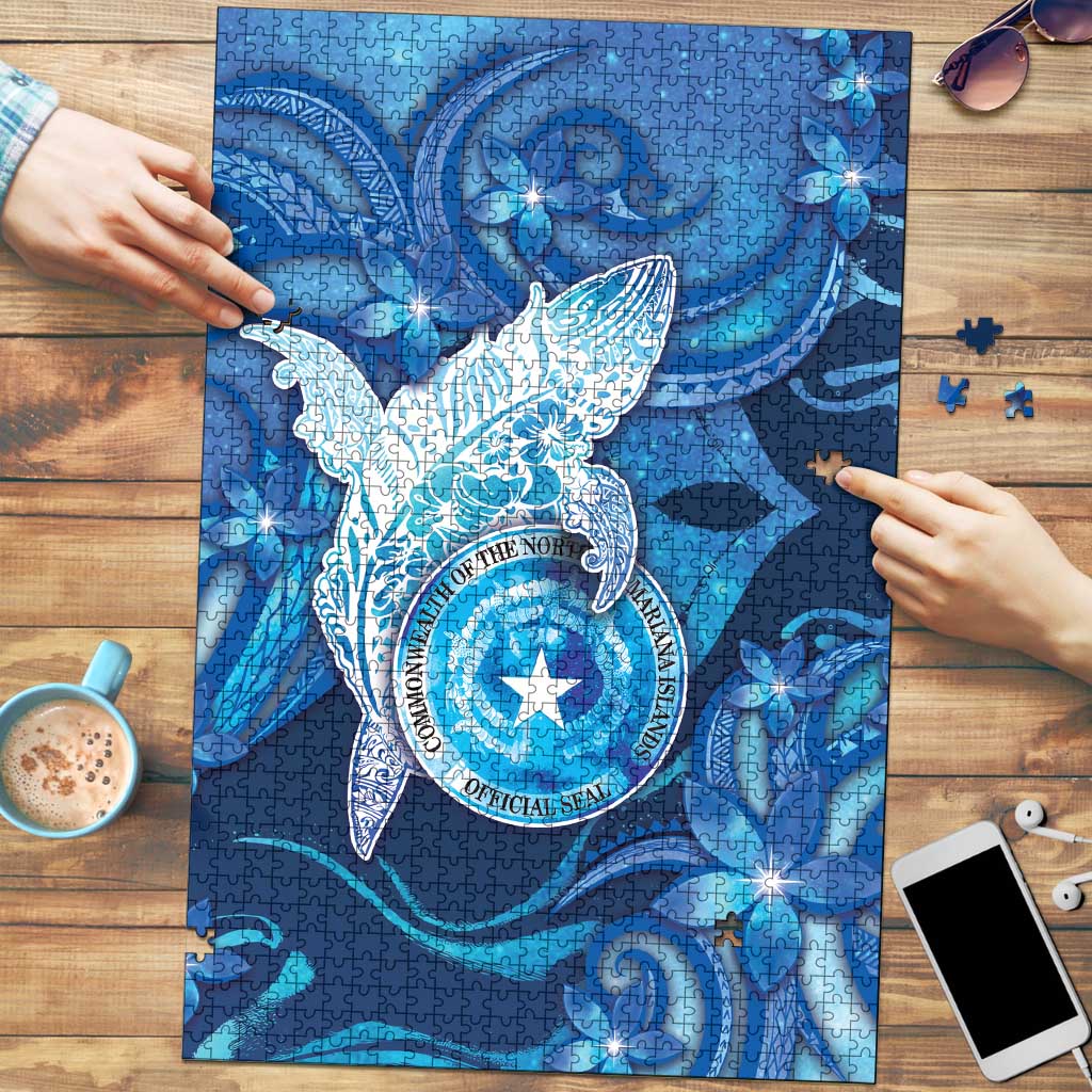 Northern Mariana Islands Puzzle Galaxy Polynesian Shark Tattoo DT05 Blue - Polynesian Pride