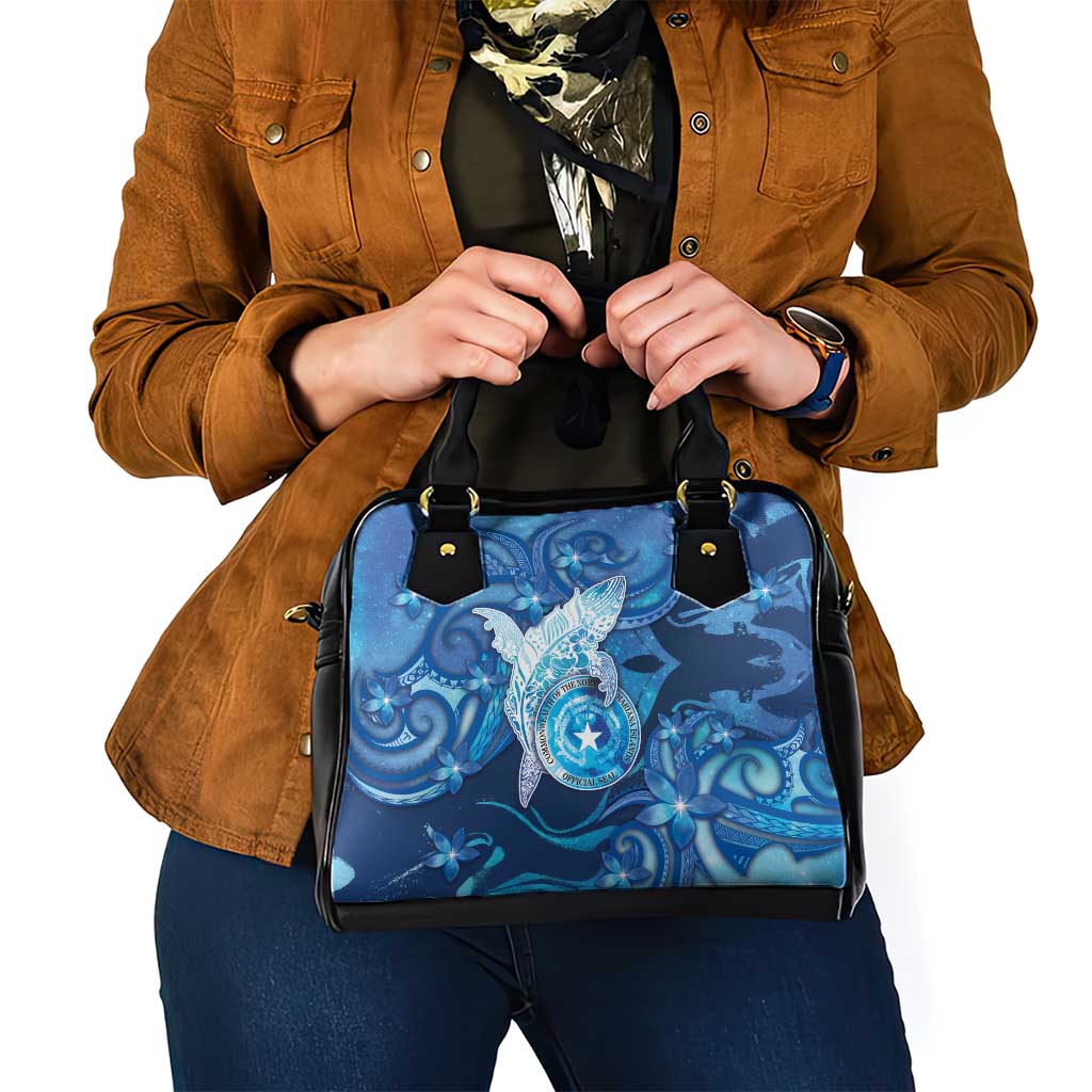 Northern Mariana Islands Shoulder Handbag Galaxy Polynesian Shark Tattoo DT05 - Polynesian Pride