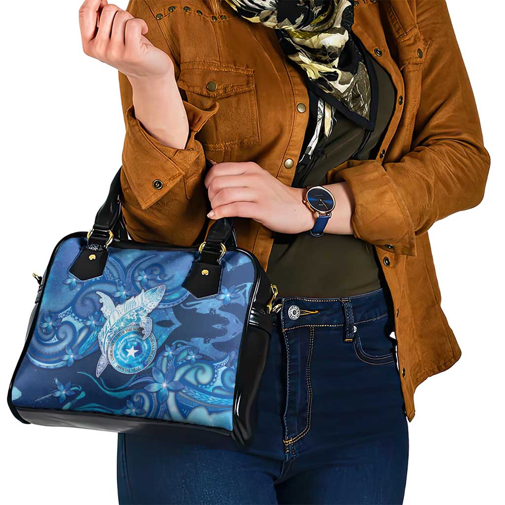 Northern Mariana Islands Shoulder Handbag Galaxy Polynesian Shark Tattoo DT05 - Polynesian Pride