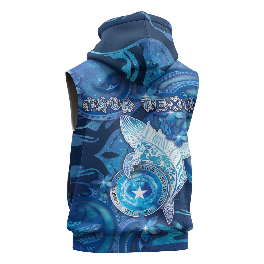 Personalised Northern Mariana Islands Sleeveless Hoodie Galaxy Polynesian Shark Tattoo DT05 - Polynesian Pride
