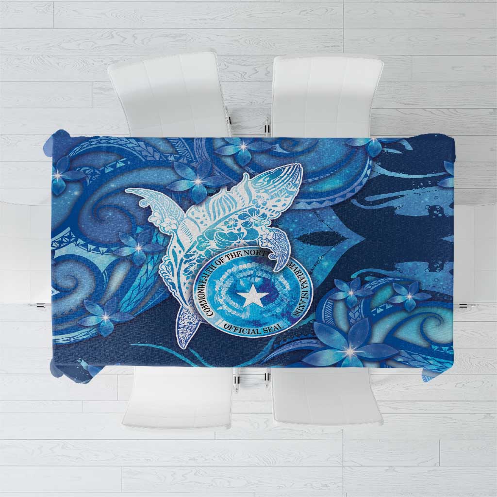 Northern Mariana Islands Tablecloth Galaxy Polynesian Shark Tattoo DT05 Blue - Polynesian Pride