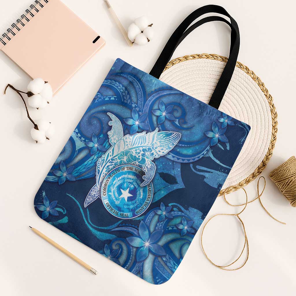 Northern Mariana Islands Tote Bag Galaxy Polynesian Shark Tattoo - Polynesian Pride