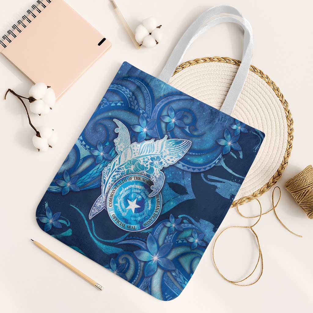 Northern Mariana Islands Tote Bag Galaxy Polynesian Shark Tattoo - Polynesian Pride