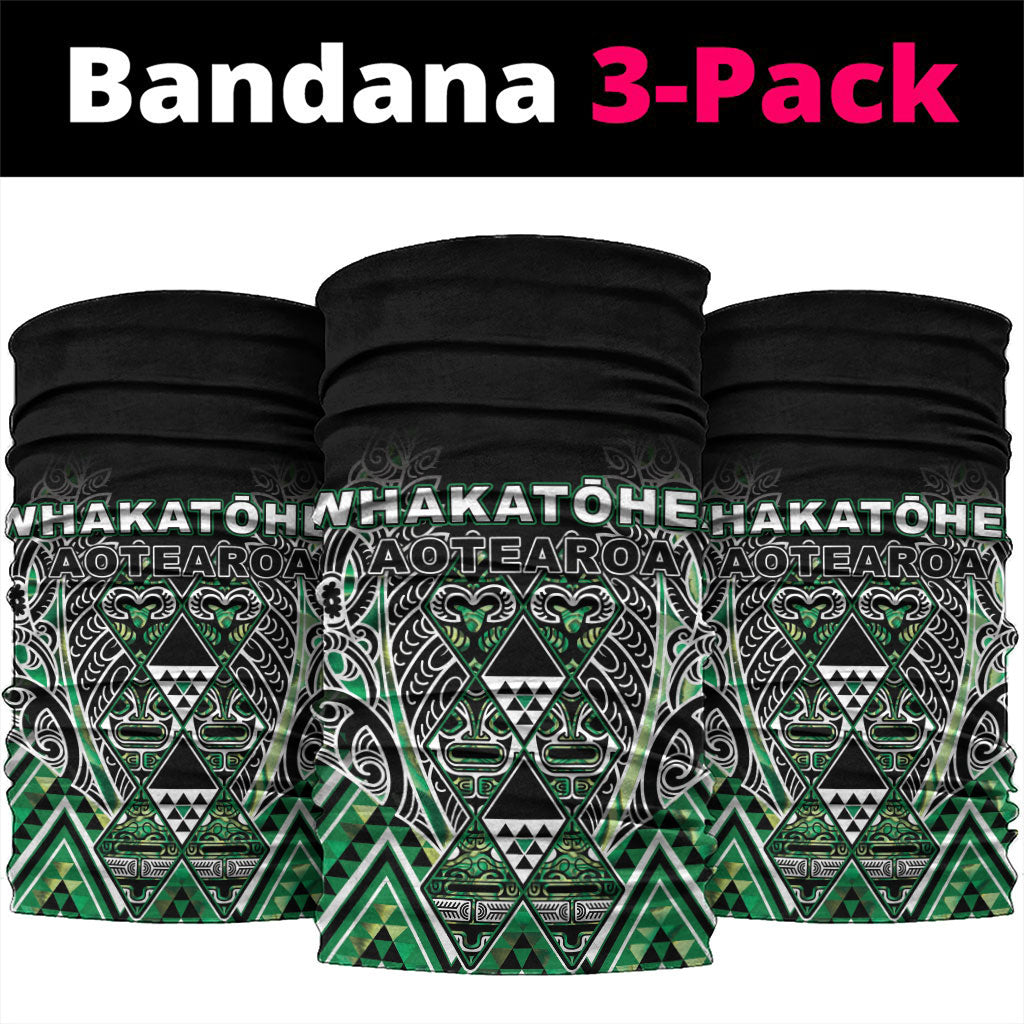 Aotearoa Whakatohea Neck Gaiter Maori Tribal Green Abalone Paua Shell Pattern