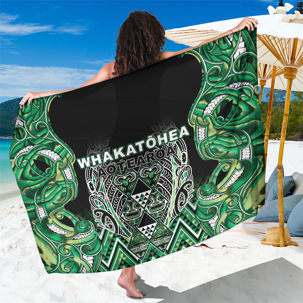 Aotearoa Whakatohea Sarong Maori Tribal Green Abalone Paua Shell Pattern