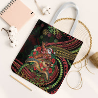 Hawaii Christmas Tote Bag Aloha Santa Riding Honu DT05 White Strap One Size Black - Polynesian Pride